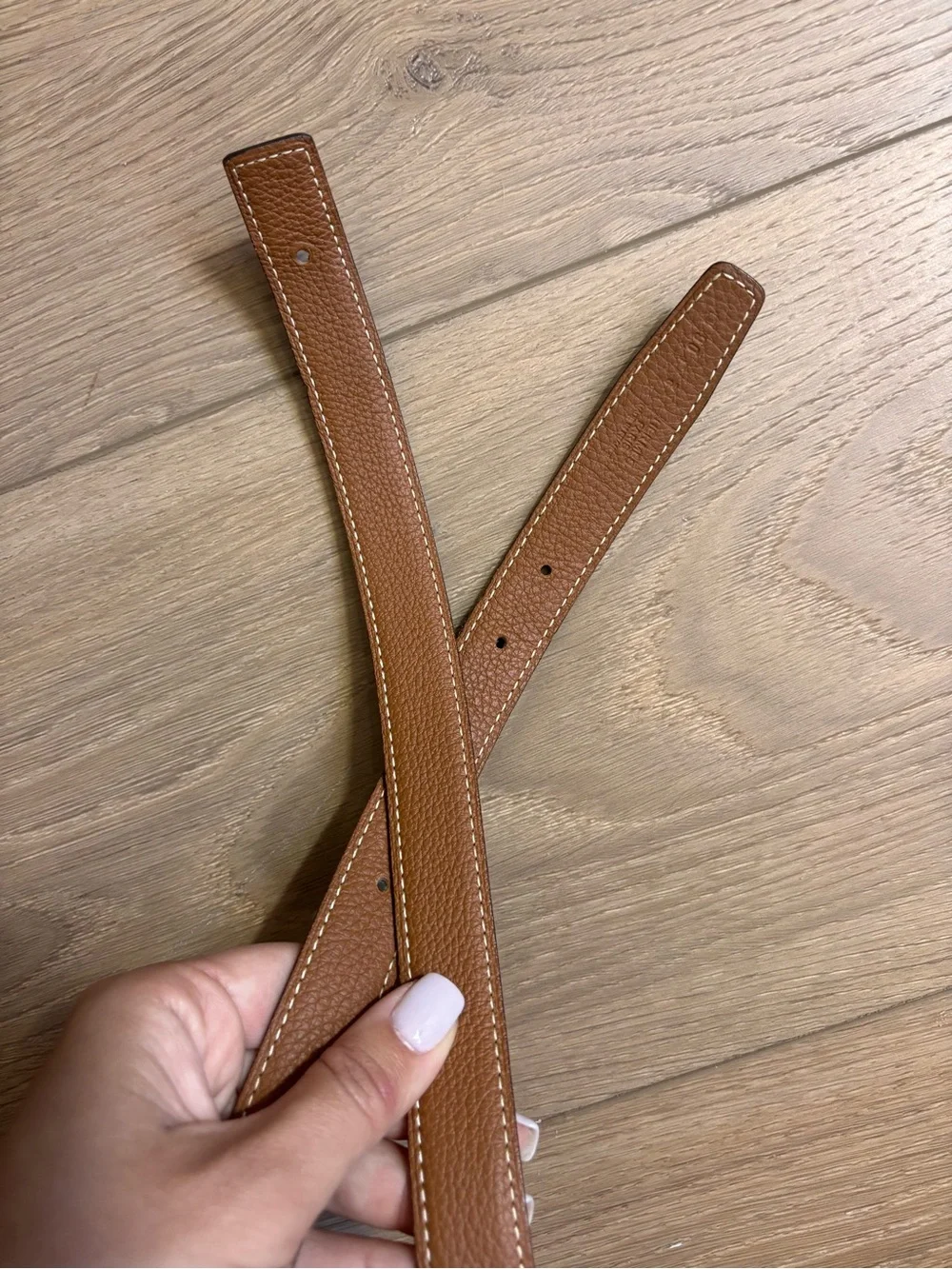 Authentic HERMES H Constance black brown silver buckle leather belt 95cm